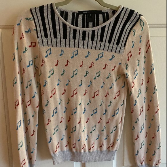 Marc Jacobs Piano Music Musical Note Sweater Knit - Picture 2 of 4